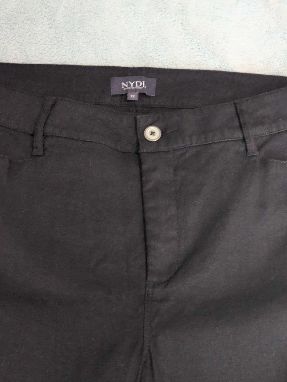 NYDJ Black Mid-Rise Straight-Leg Pants